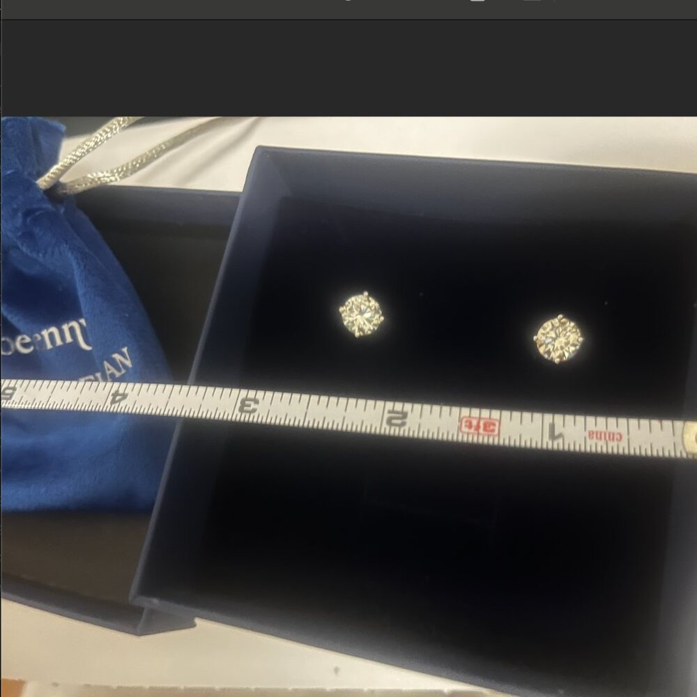 Bethenny Frankel x Anna Zuckerman Just Like Diamonds 4 Carat Studs New - Picture 5 of 5
